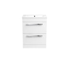 Avon 2 Drawer Floorstanding Vanity Unit With Basin - 615mm x 815mm - 1 Tap Hole - Gloss White