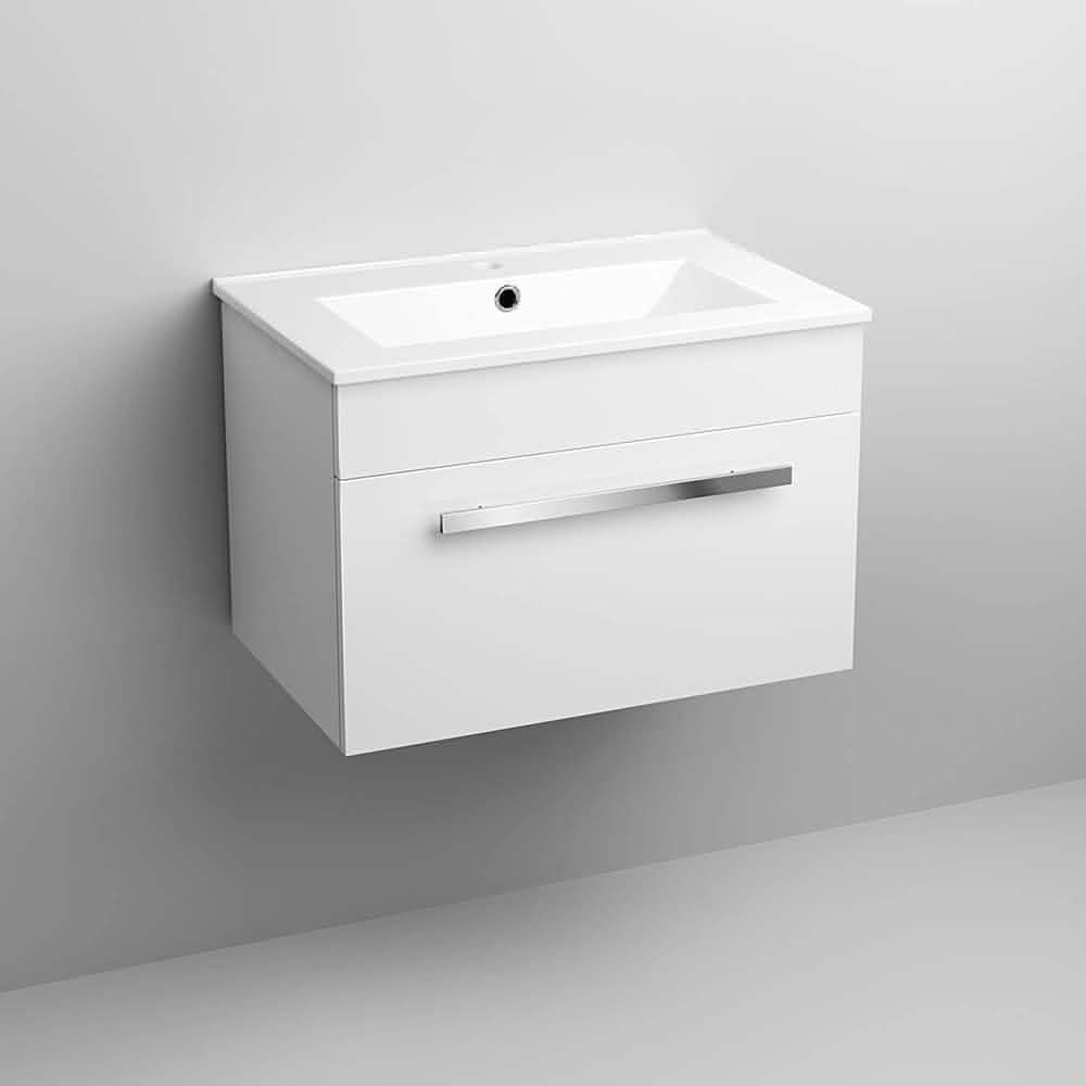 Avon 1 Drawer Wall Hung Vanity Unit With Basin - 615mm x 415mm - 1 Tap Hole