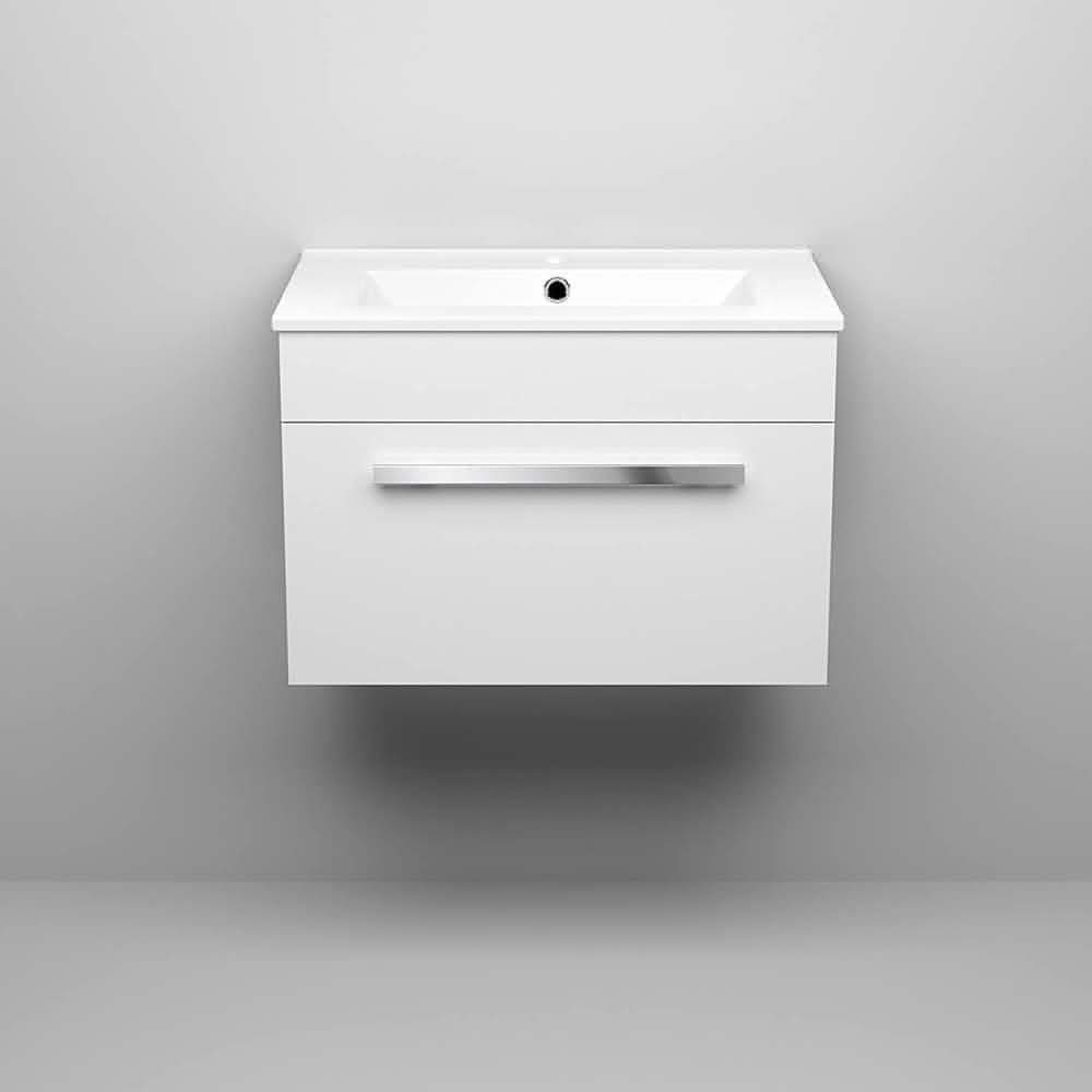 Avon 1 Drawer Wall Hung Vanity Unit With Basin - 615mm x 415mm - 1 Tap Hole