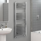 Curved Heated Towel Rail Bathroom Radiator - Chrome