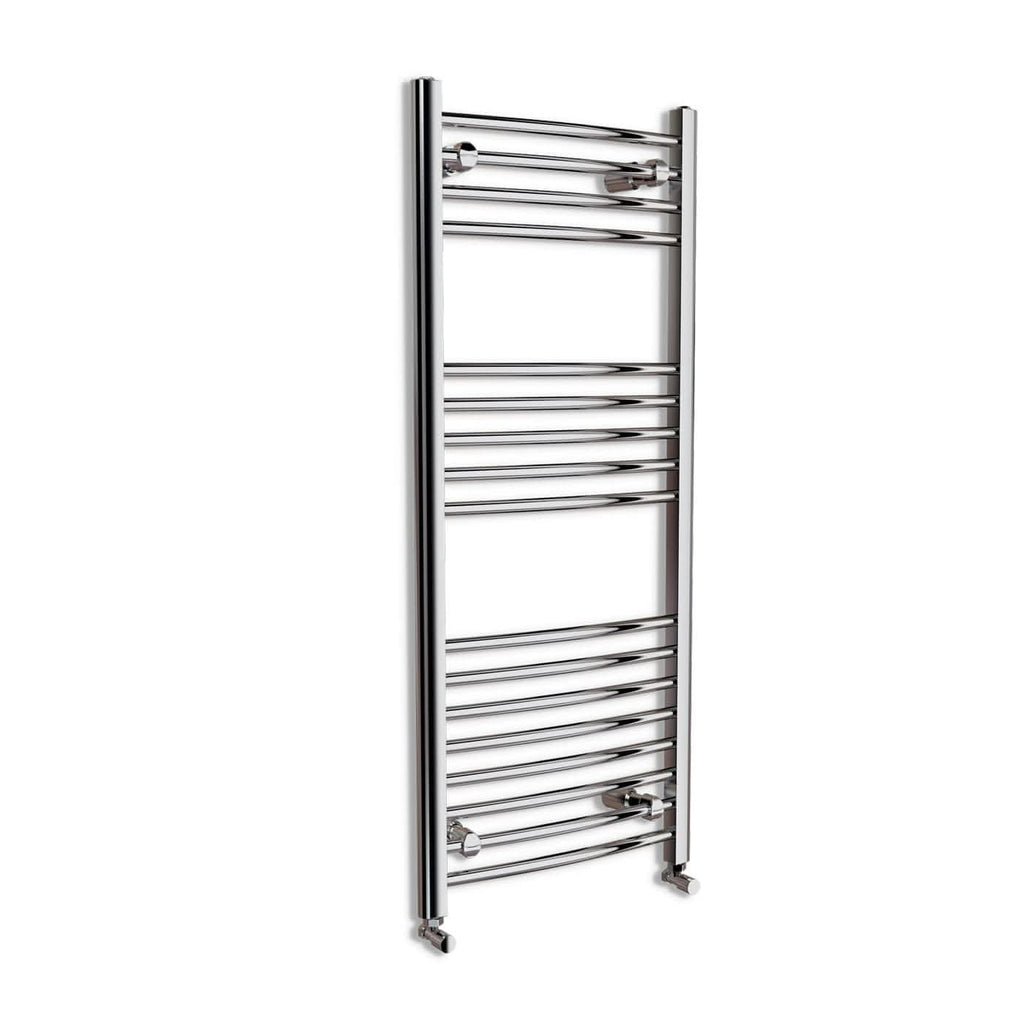 Curved Heated Towel Rail Bathroom Radiator - Chrome