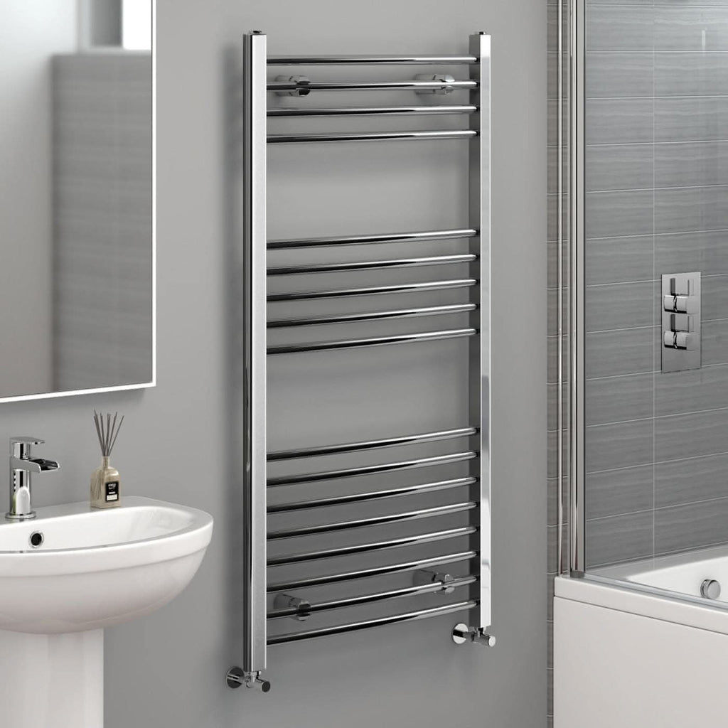 Curved Heated Towel Rail Bathroom Radiator - Chrome