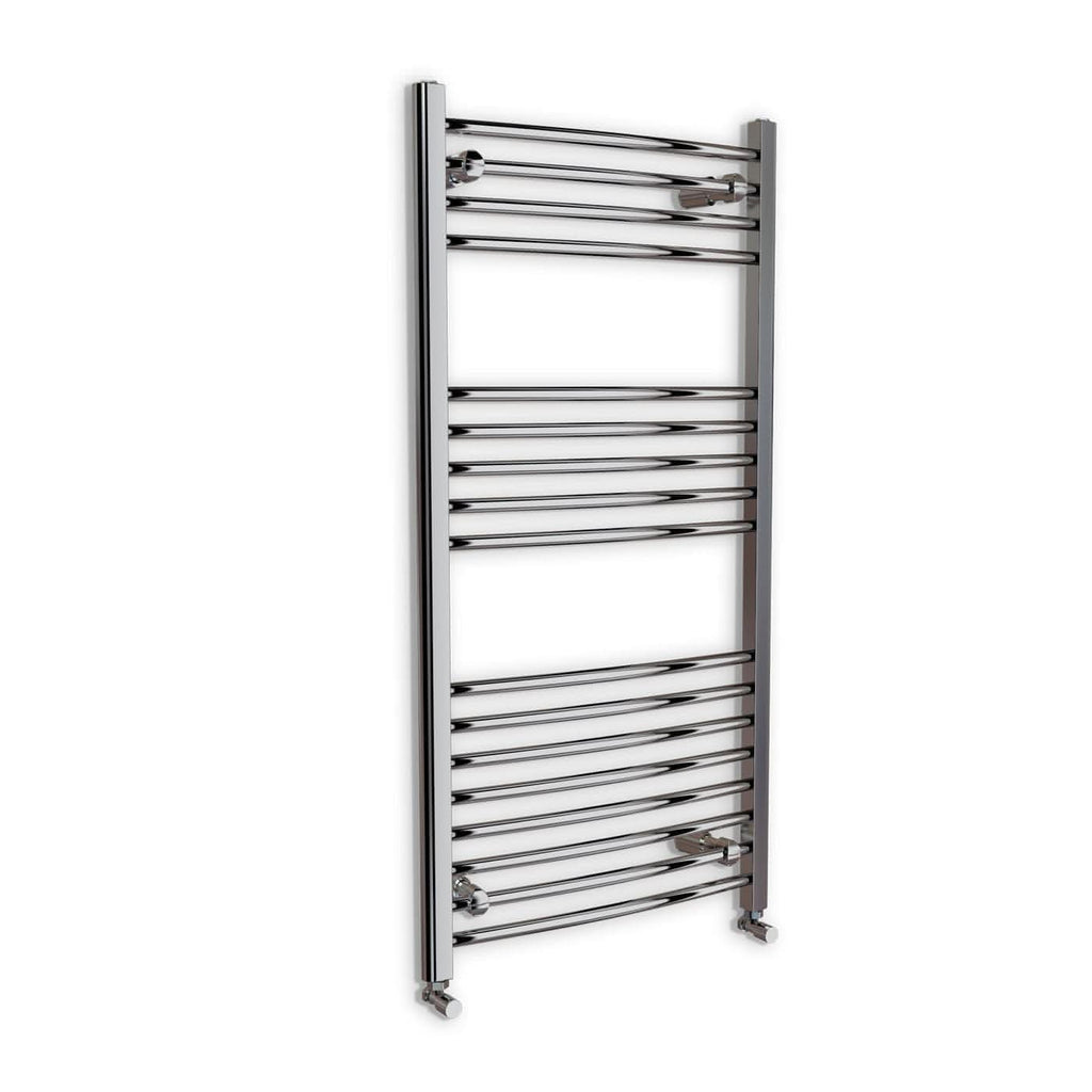 Curved Heated Towel Rail Bathroom Radiator - Chrome