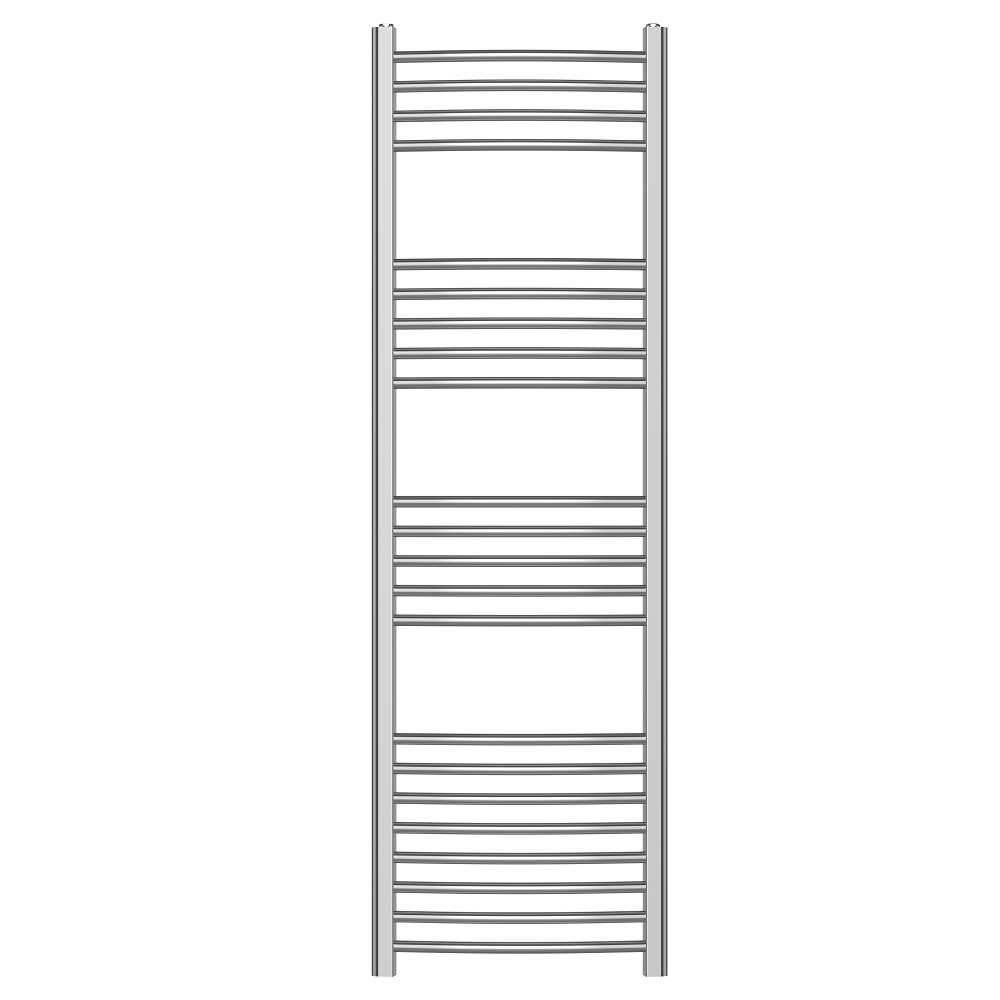 Curved Heated Towel Rail Bathroom Radiator - Chrome
