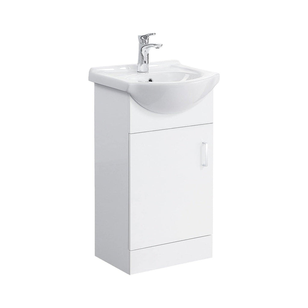 Linx Floorstanding Vanity Unit With Basin - 1 Tap Hole - Gloss White