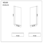Modern Square Edge Straight Bath Screen - 6mm Glass - 1400mm x 800mm - Chrome