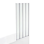 Modern Four Folding Bath Screen With Panel - 4mm Glass - 1400mm x 800mm - Chrome