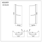 Modern Curved Shower Bath Screen With Towel Rail - 6mm Glass - 1435mm x 720mm - Chrome