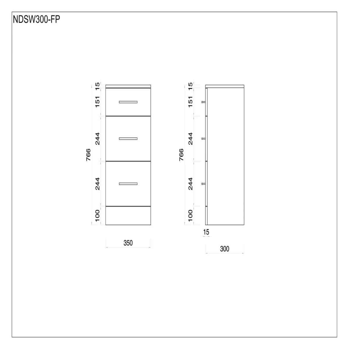 Mars 4 Drawer Storage Unit - Gloss White - Drawer Options