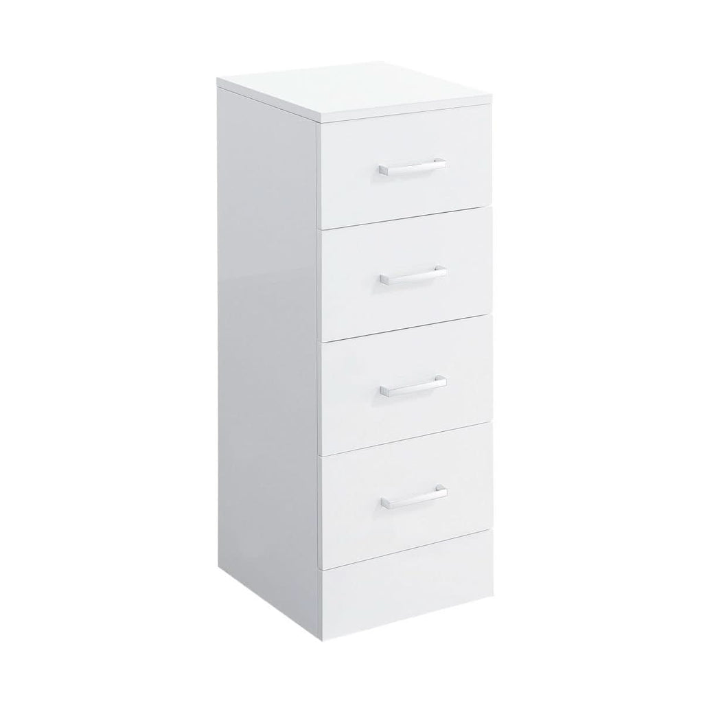 Mars 4 Drawer Storage Unit - Gloss White - Drawer Options