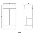 Modern 2 Door Floorstanding Vanity Unit With Basin - White