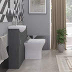 Petite 1 Door Cloakroom Floorstanding vanity Unit With Curved Basin - 1 Tap Hole - 400mm x 781mm