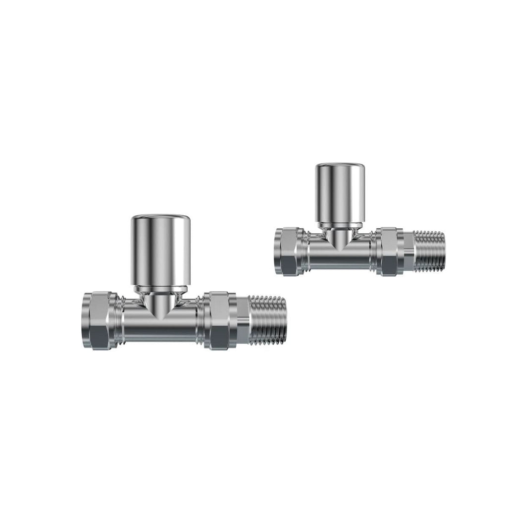 Eco Round Radiator Valve - Pair - Chrome