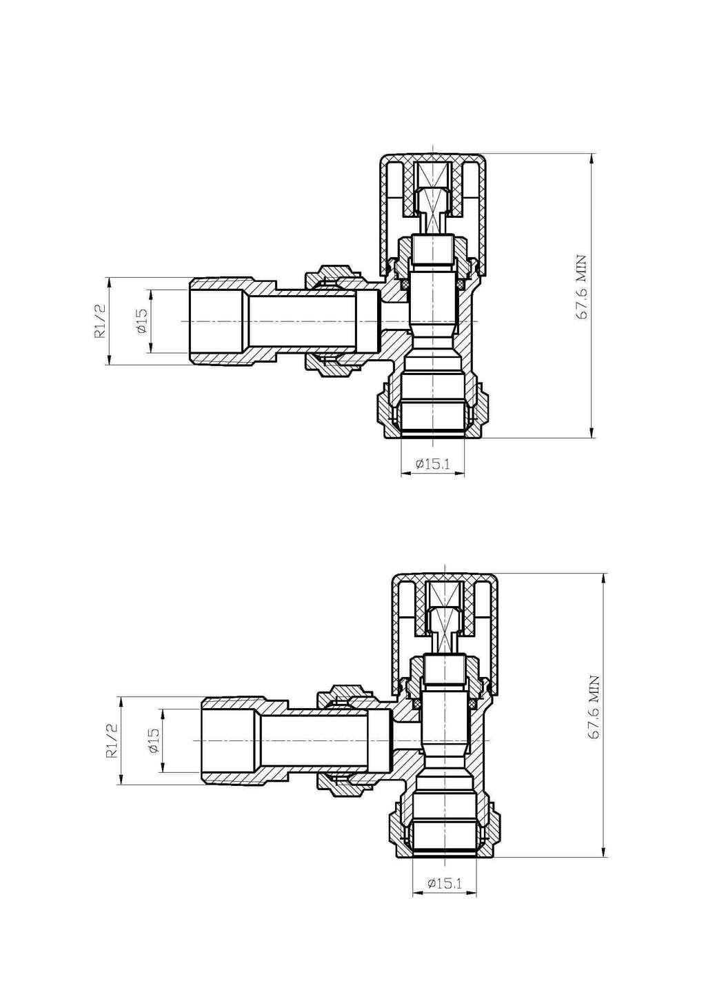 Prima Round Radiator Valve - Pair