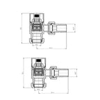 Cube Square Radiator Valve - Pair