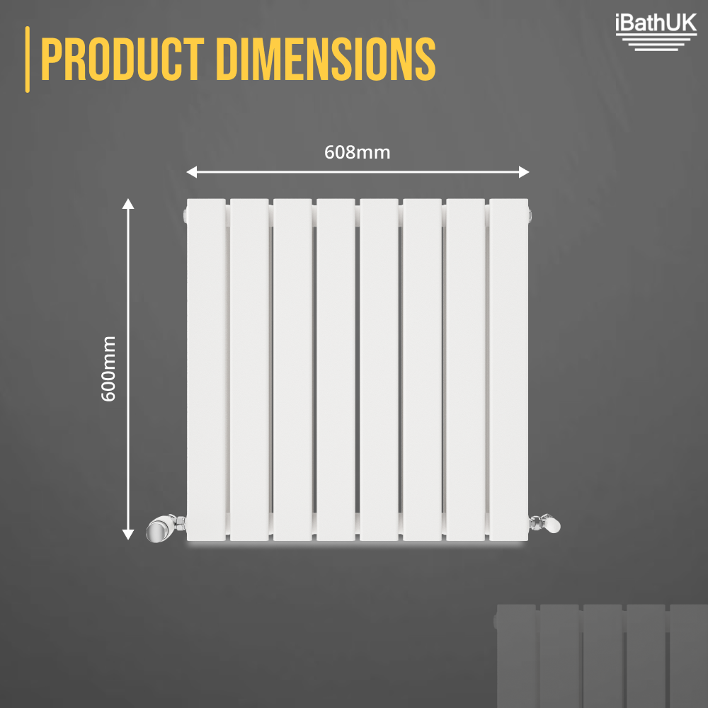 iBathUK Apex Horizontal Double Panel Slim Flat Radiator, Designer Radiator, UK Radiators, Slim Radiators
