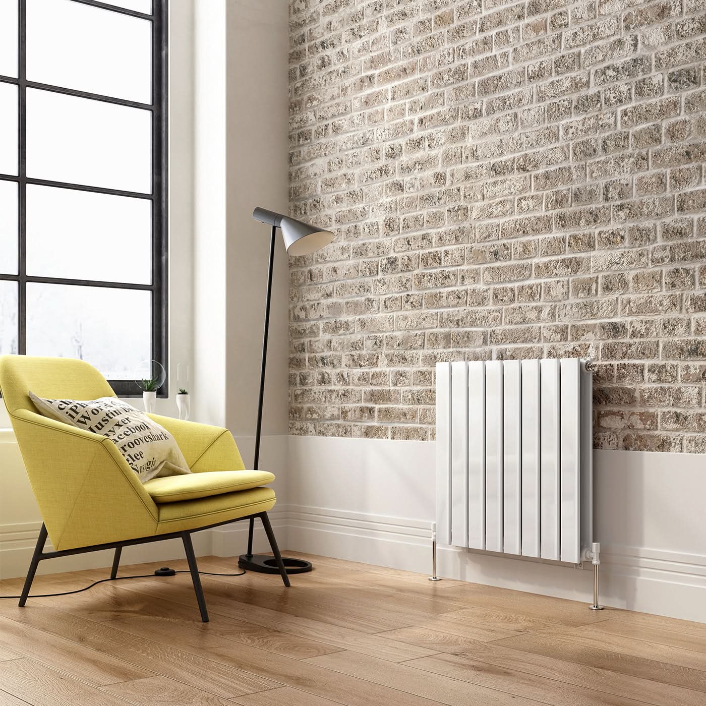 iBathUK Apex Horizontal Double Panel Slim Flat Radiator, Designer Radiator, UK Radiators, Slim Radiators