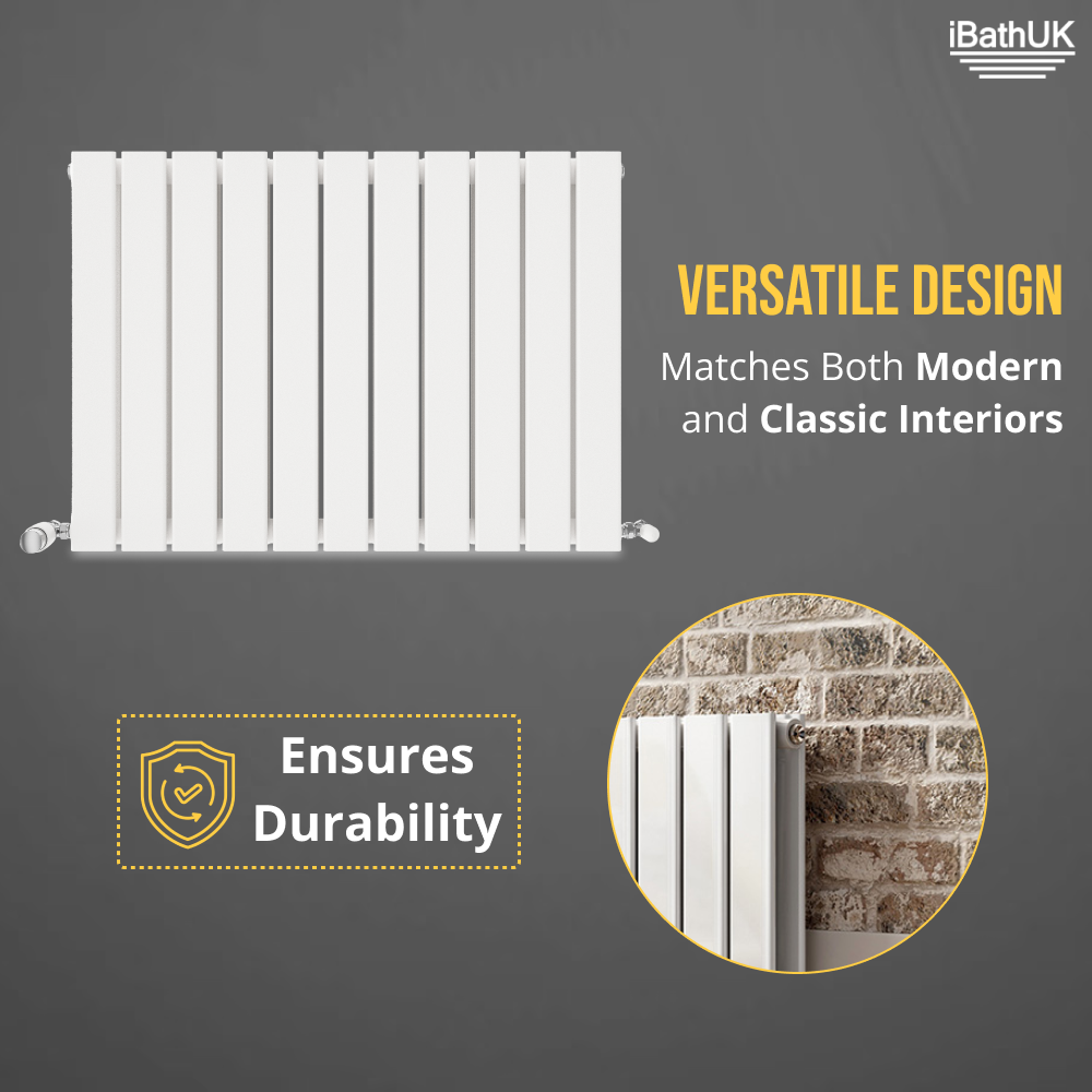 iBathUK Apex Horizontal Double Panel Slim Flat Radiator, Designer Radiator, UK Radiators, Slim Radiators