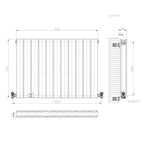 iBathUK Apex Horizontal Double Panel Slim Flat Radiator, Designer Radiator, UK Radiators, Slim Radiators
