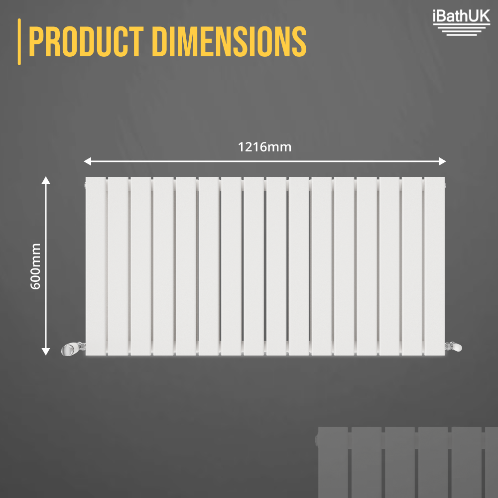 iBathUK Apex Horizontal Double Panel Slim Flat Radiator, Designer Radiator, UK Radiators, Slim Radiators