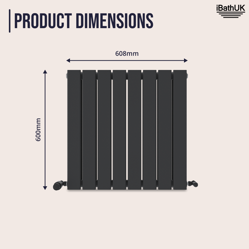iBathUK Apex Horizontal Double Panel Slim Flat Radiator, Designer Radiator, UK Radiators, Slim Radiators