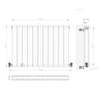 iBathUK Apex Horizontal Double Panel Slim Flat Radiator, Designer Radiator, UK Radiators, Slim Radiators