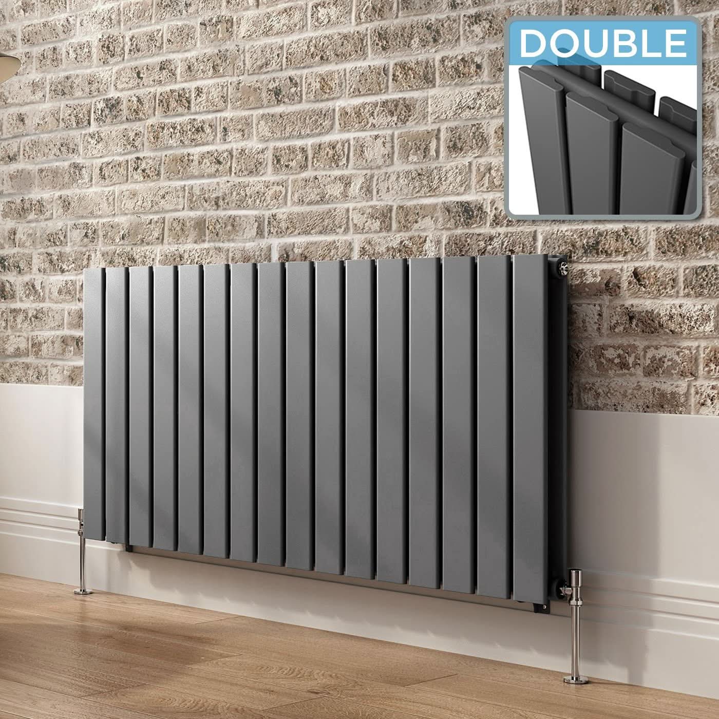 iBathUK Apex Horizontal Double Panel Slim Flat Radiator, Designer Radiator, UK Radiators, Slim Radiators