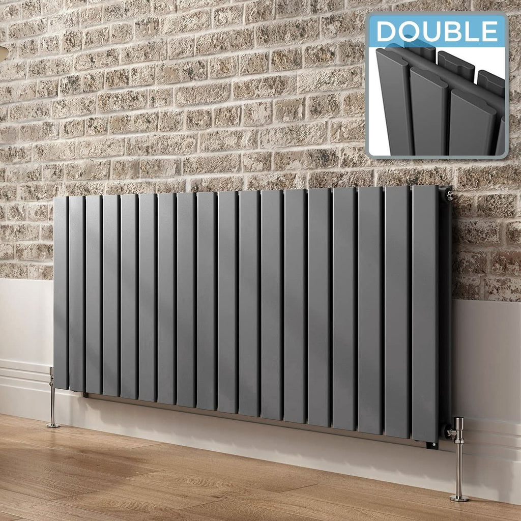iBathUK Apex Horizontal Double Panel Slim Flat Radiator, Designer Radiator, UK Radiators, Slim Radiators