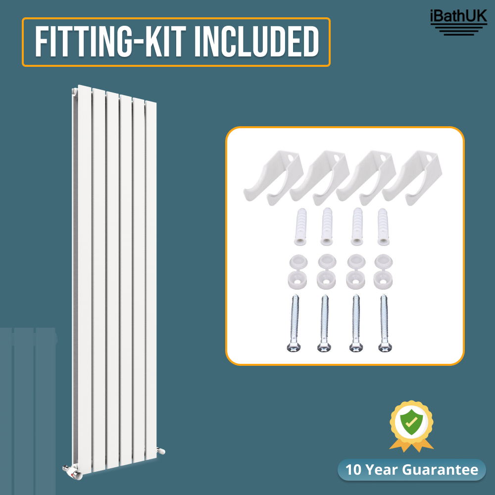 iBathUK Apex Vertical Double Slim Flat Panel Radiator, Designer Radiator, Vertical Radiators