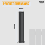 iBathUK Apex Vertical Double Slim Flat Panel Radiator, Designer Radiator, Vertical Radiators