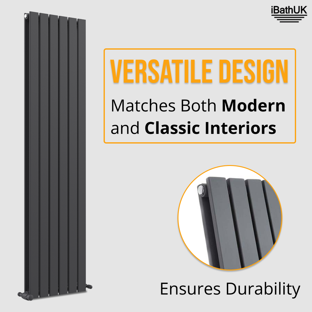 iBathUK Apex Vertical Double Slim Flat Panel Radiator, Designer Radiator, Vertical Radiators