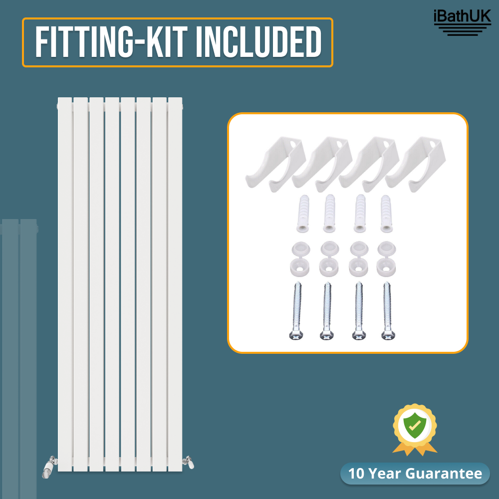 iBathUK Apex Vertical Double Slim Flat Panel Radiator, Designer Radiator, Vertical Radiators