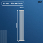 Princia Vertical Double Oval Panel Radiator