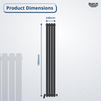 Princia Vertical Double Oval Panel Radiator