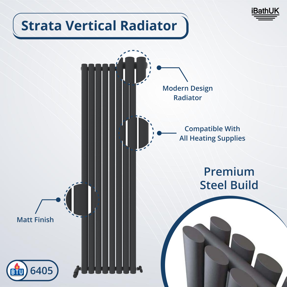 Princia Vertical Double Oval Panel Radiator