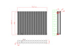iBathUK Strata Horizontal Double Panel Oval Radiator, Wall Mounted Designer Radiator, High Heat Output, Matt Anthracite, 600 x 1440mm