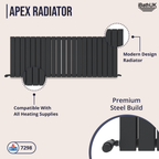 iBathUK Apex Horizontal Double Panel Slim Flat Radiator, Designer Radiator, UK Radiators, Slim Radiators