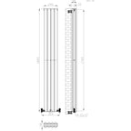 Princia Vertical Double Oval Panel Radiator