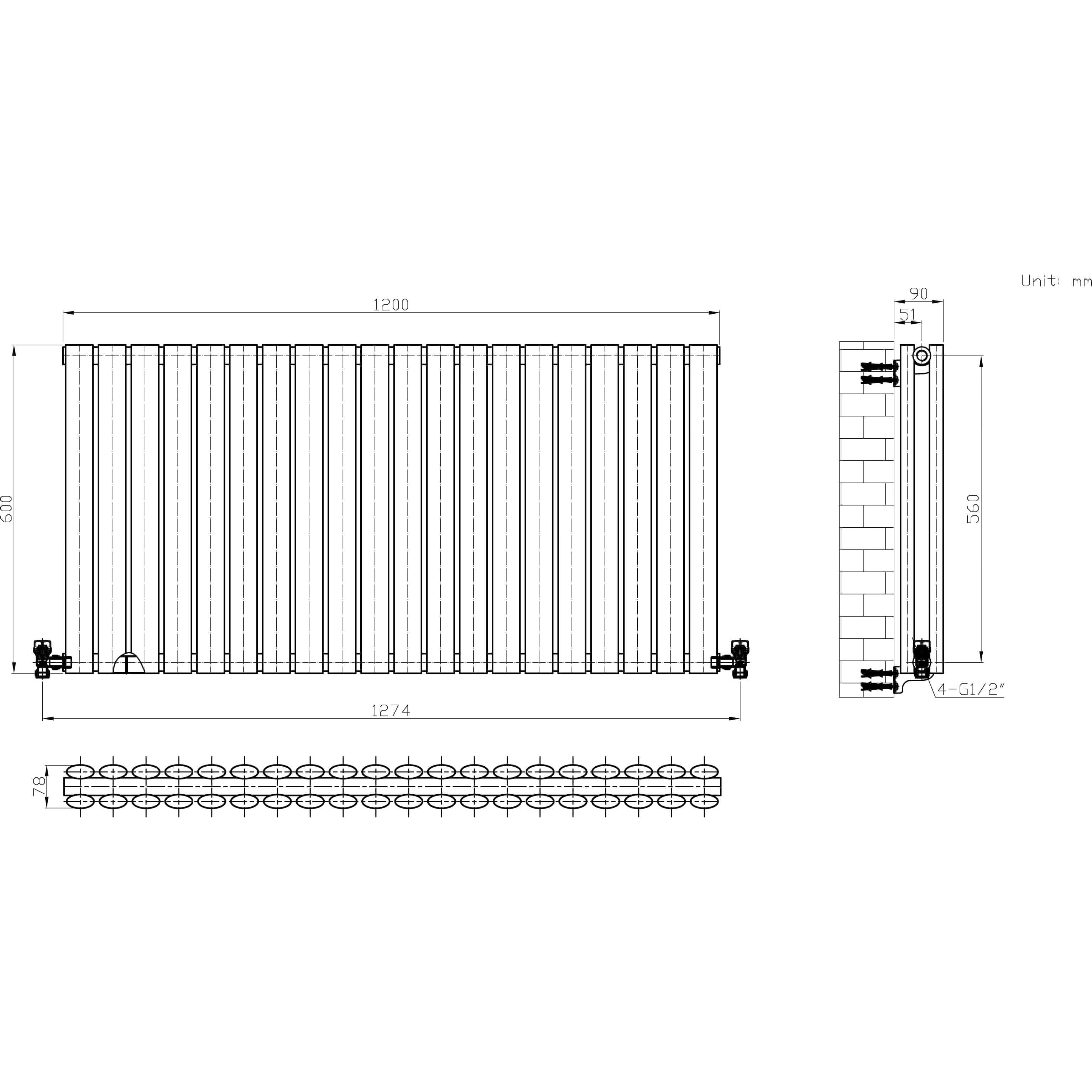 Princia Horizontal Double Oval Panel Radiator