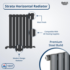 Princia Horizontal Single Oval Panel Radiator