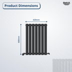 Princia Horizontal Single Oval Panel Radiator