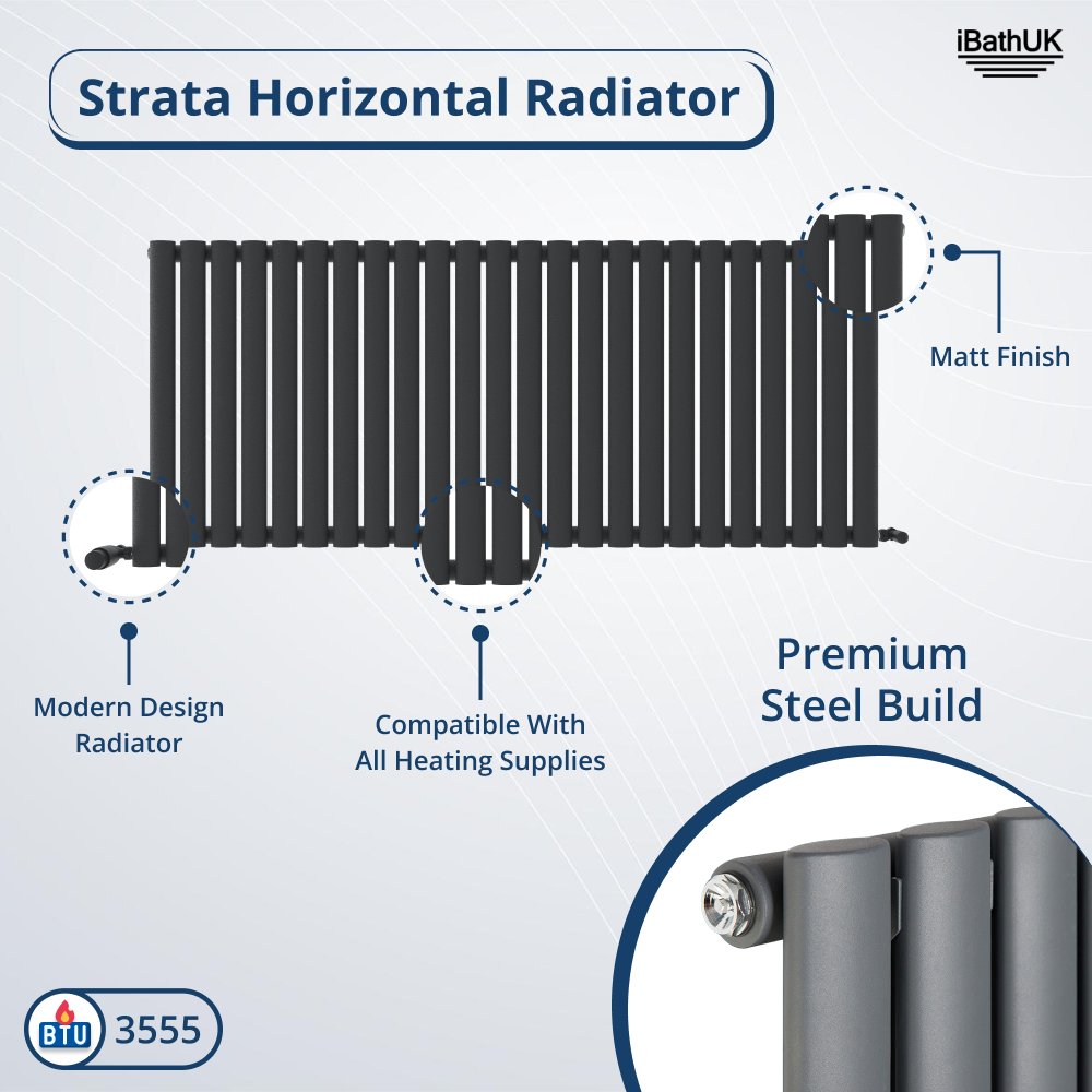 Princia Horizontal Single Oval Panel Radiator