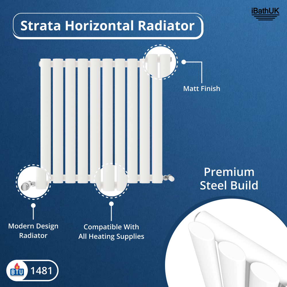 Princia Horizontal Single Oval Panel Radiator