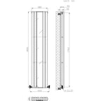 Princia Mirror Radiator - 1800 x 380mm