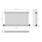 Helena Traditional Horizontal Column Radiator - Raw Metal
