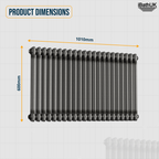 Helena Traditional Horizontal Column Radiator - Raw Metal