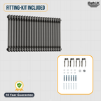 Helena Traditional Horizontal Column Radiator - Raw Metal