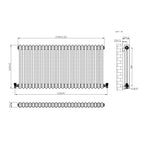 Helena Traditional Horizontal Column Radiator - Raw Metal