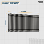 Helena Traditional Horizontal Column Radiator - Raw Metal