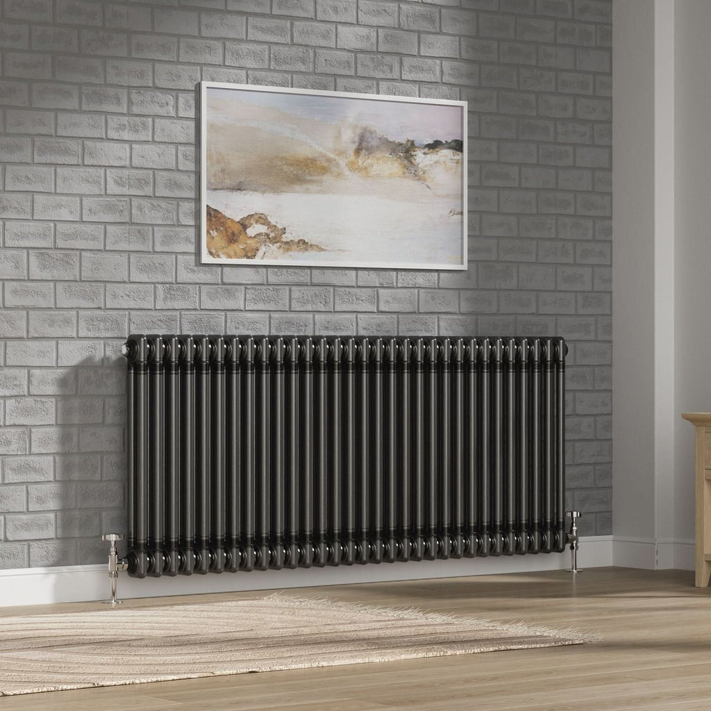 Helena Traditional Horizontal Column Radiator - Raw Metal
